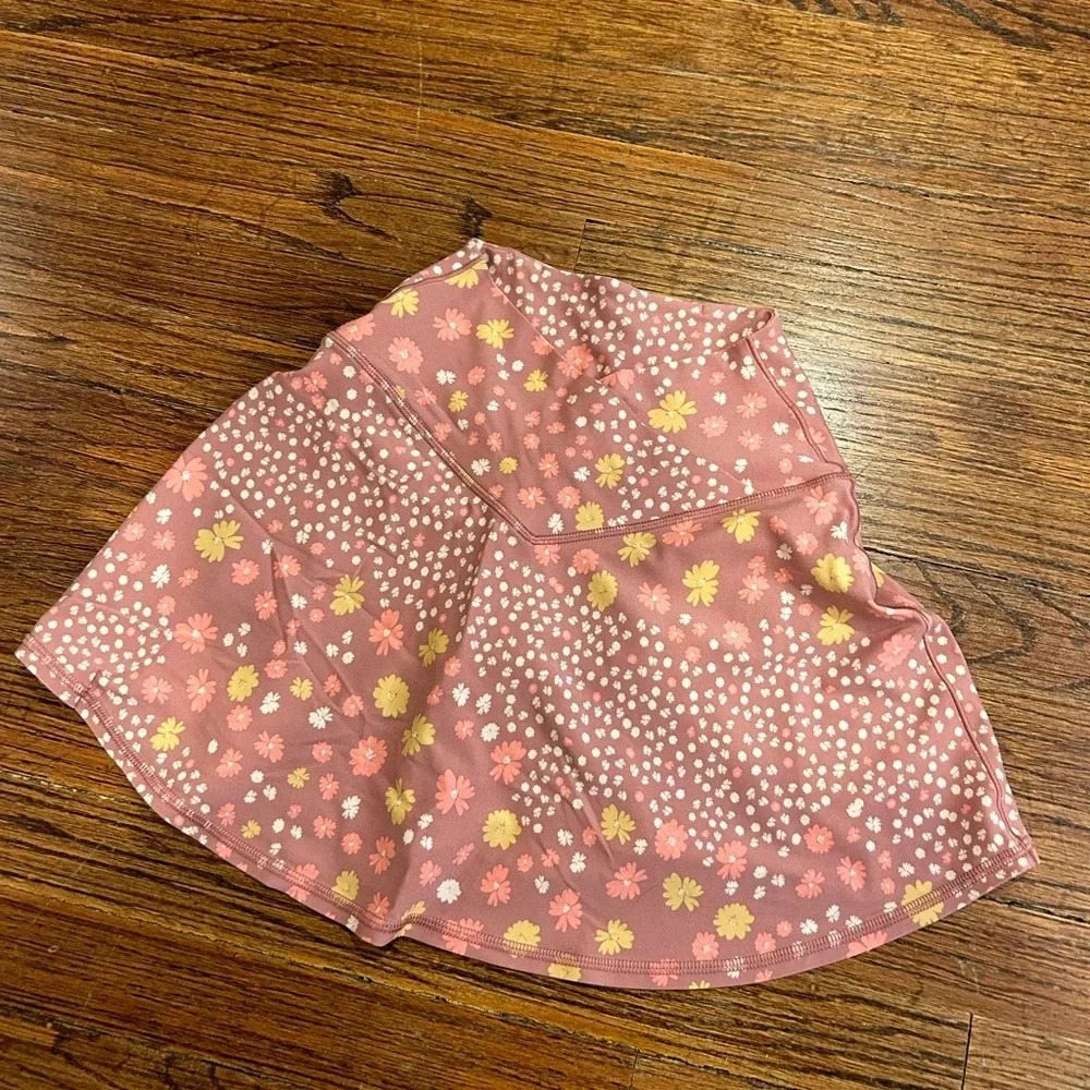 aerie Pink Floral Skirt with Yellow Accents